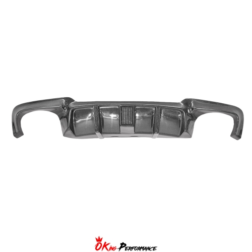 LED Brake Light Style Carbon Fiber Rear Diffuser For BMW 5 Series F10 ...